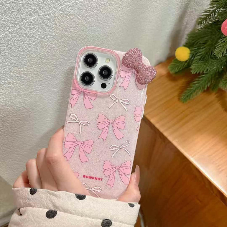 Bow Silicon Case For iPhone With Charm