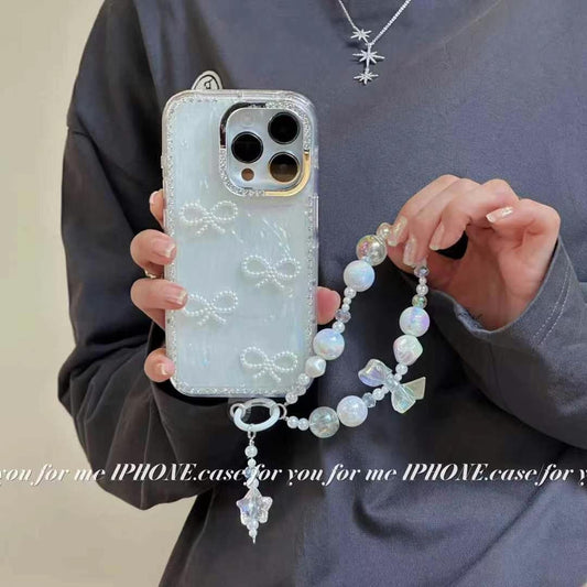 Beaded Bow Silicon Case For iPhone