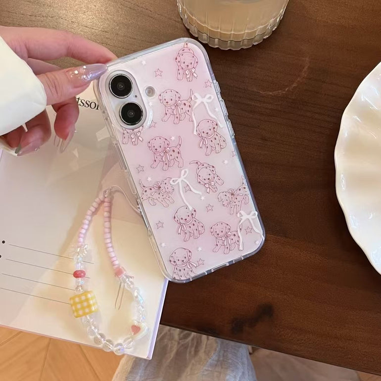 Cute Puppy Pattern iPhone Case with Charm