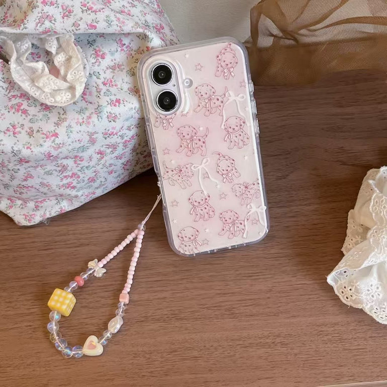 Cute Puppy Pattern iPhone Case with Charm