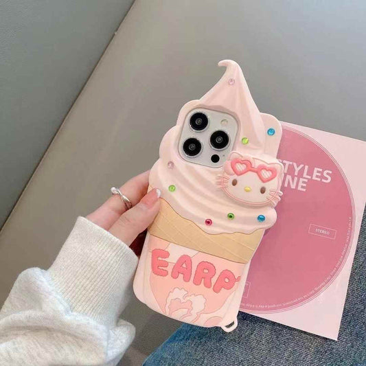Kitty Flavour Ice Cream 3D Silicon Case For iPhone
