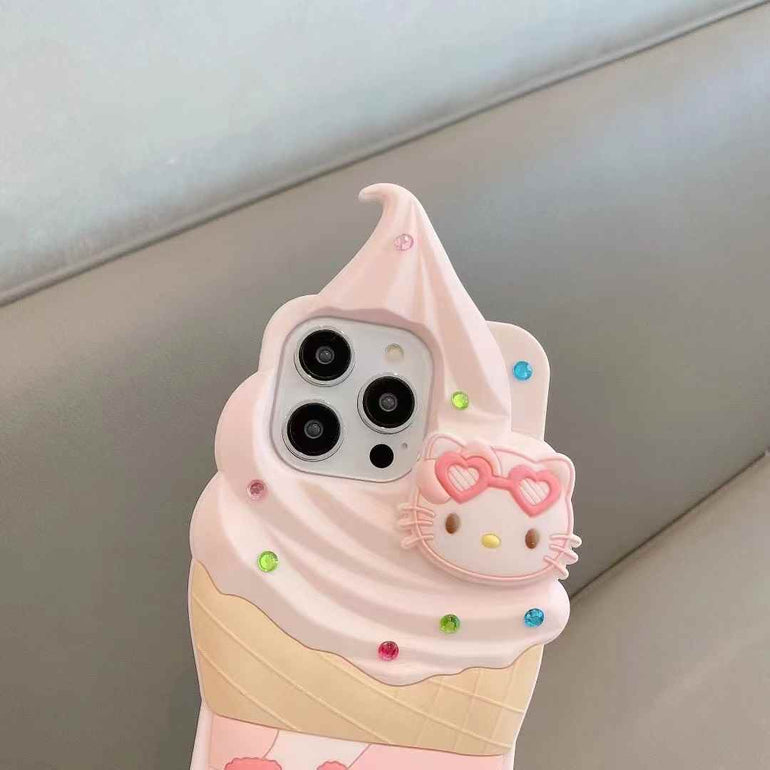Kitty Flavour Ice Cream 3D Silicon Case For iPhone