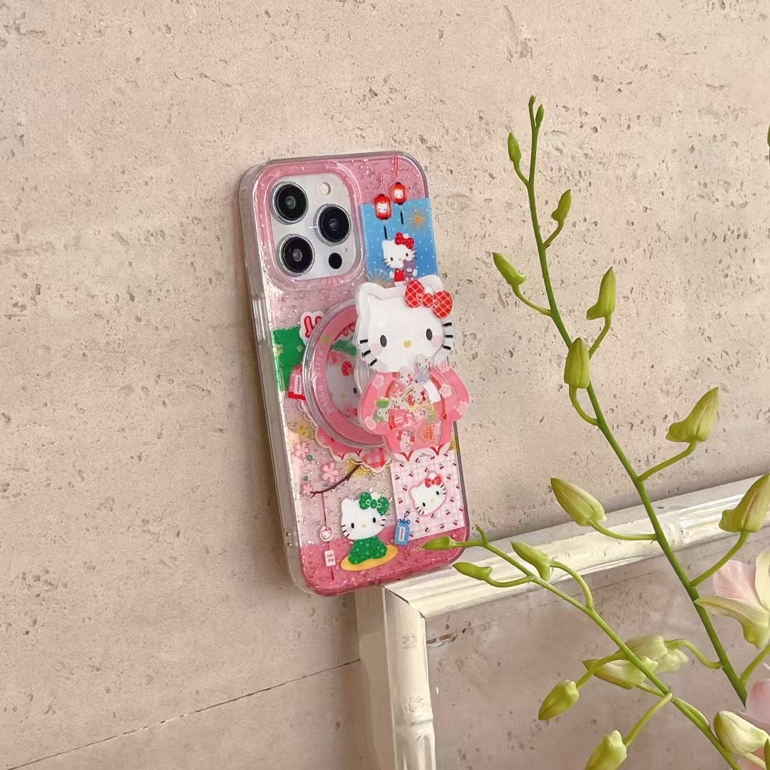 Kitty Sticker Magsafe iPhone Case With Magsafe Holder