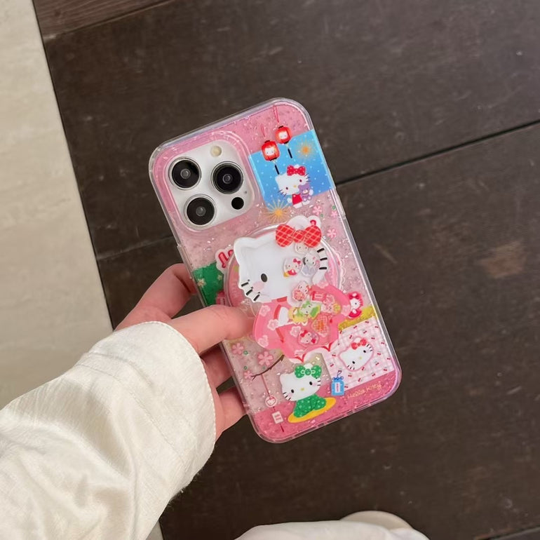 Kitty Sticker Magsafe iPhone Case With Magsafe Holder