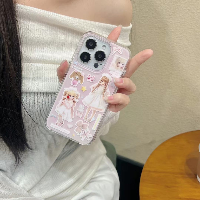 Barbie Doll Silicon Case For iPhone With Pom Pom Beaded Charm