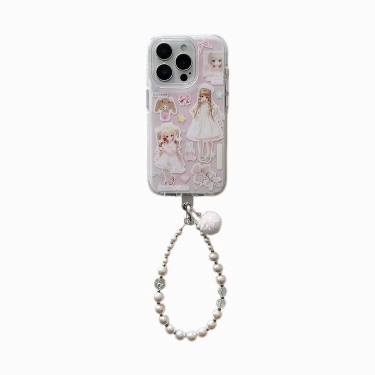 Barbie Doll Silicon Case For iPhone With Pom Pom Beaded Charm