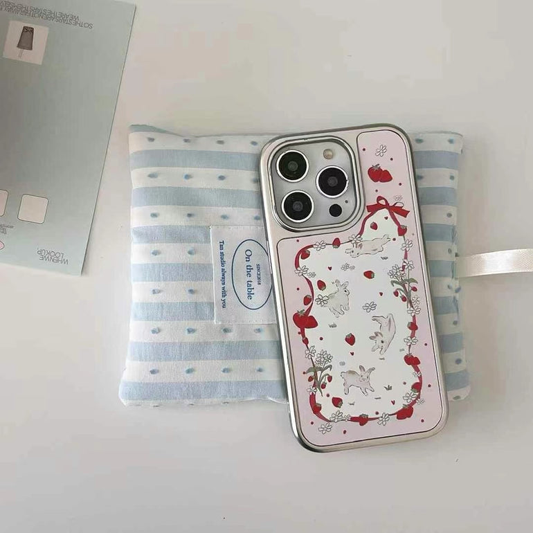 Bunny Likes Strawberry Designer Case For iPhone