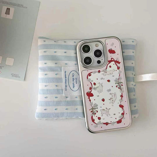 Bunny Likes Strawberry Designer Case For iPhone