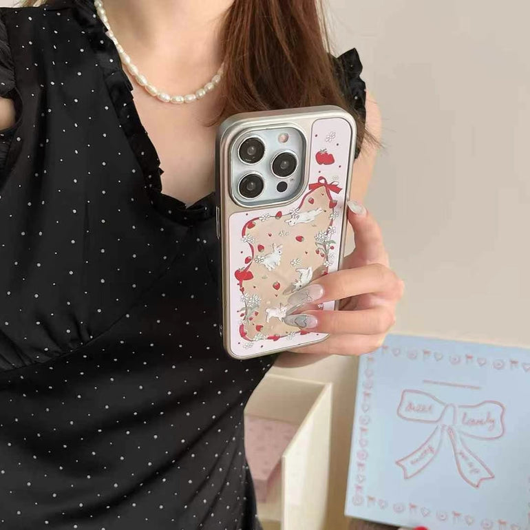 Bunny Likes Strawberry Designer Case For iPhone