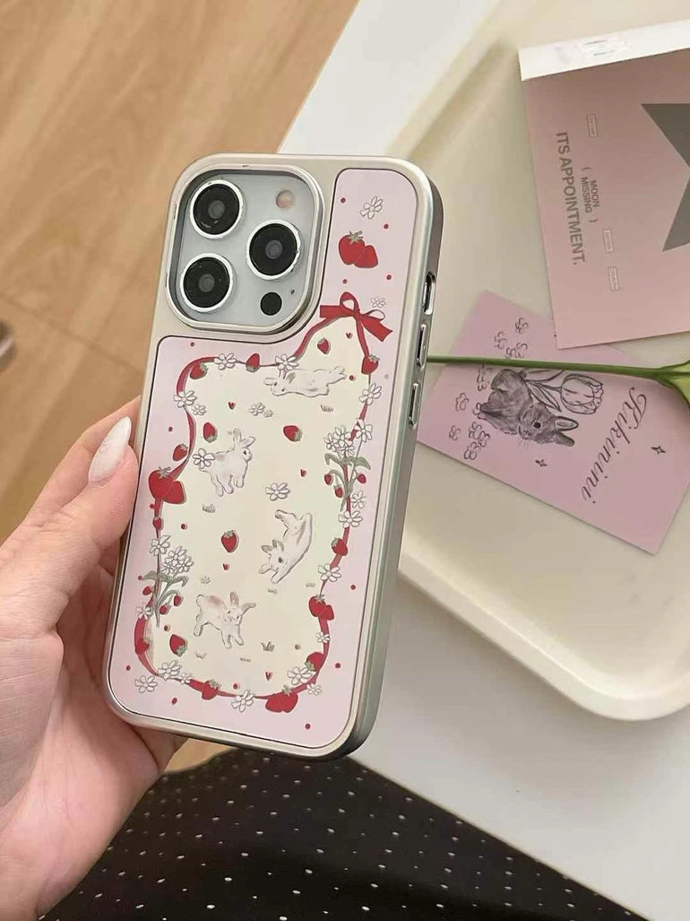 Bunny Likes Strawberry Designer Case For iPhone