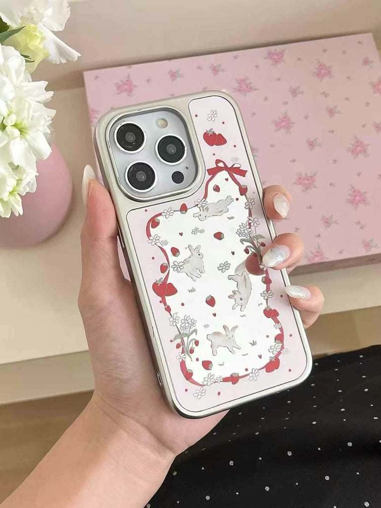 Bunny Likes Strawberry Designer Case For iPhone