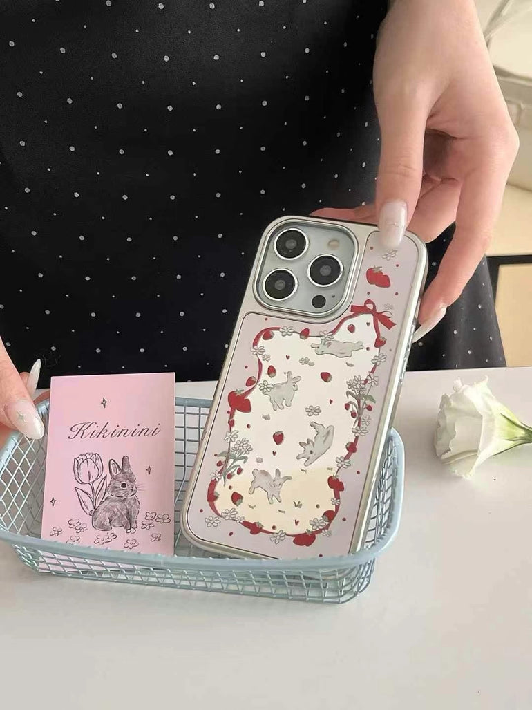 Bunny Likes Strawberry Designer Case For iPhone