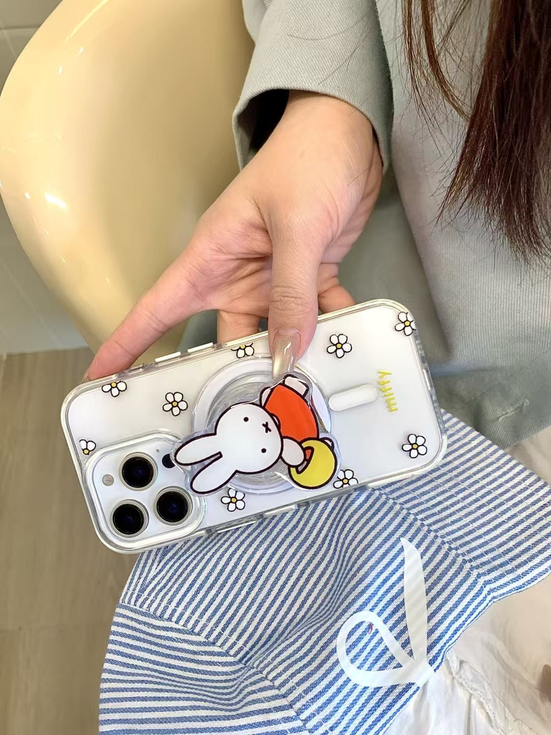 Cute Bunny Magsafe iPhone Case With Magsafe Holder