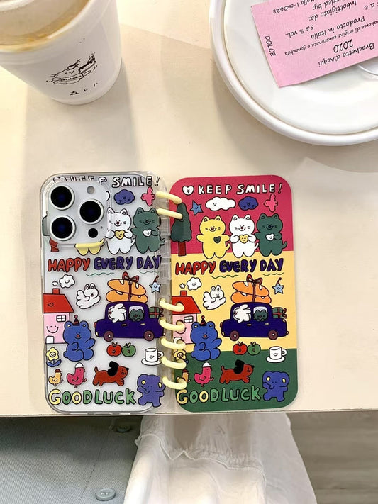 Happy Every Day ! Diary Flip Case For iPhone