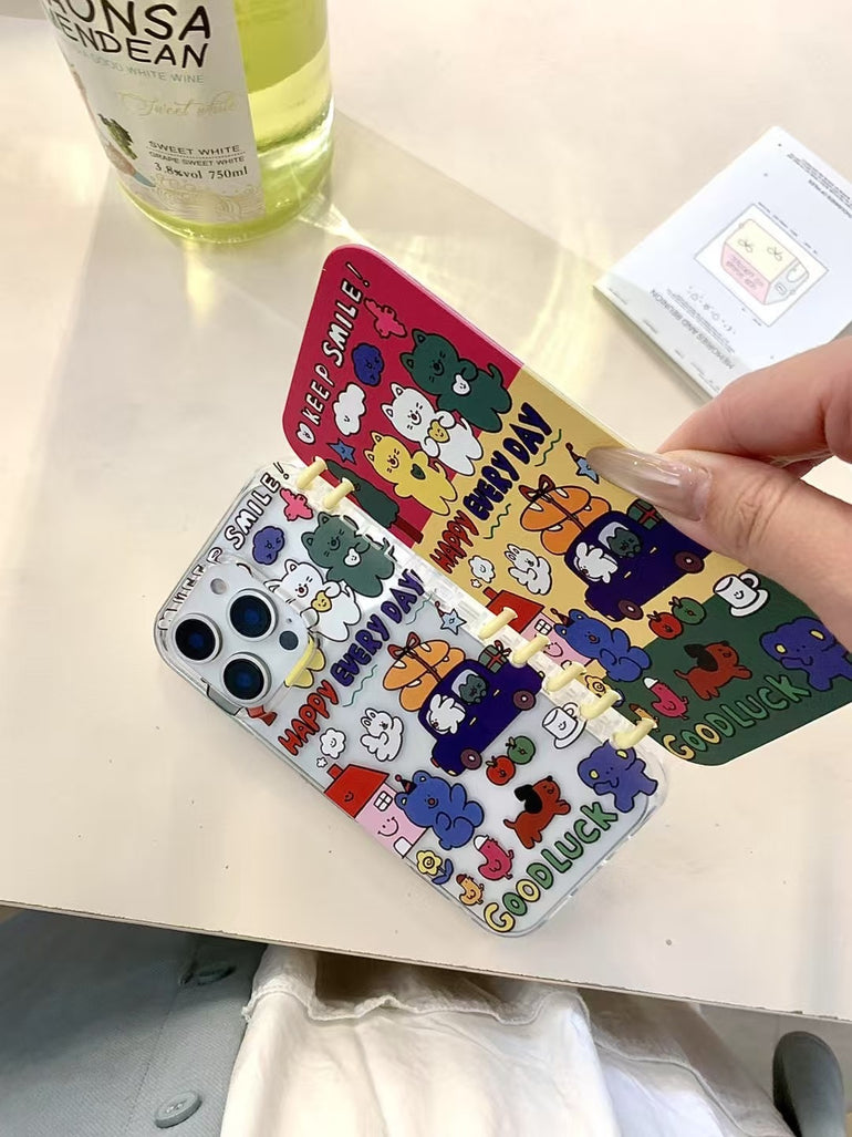 Happy Every Day ! Diary Flip Case For iPhone