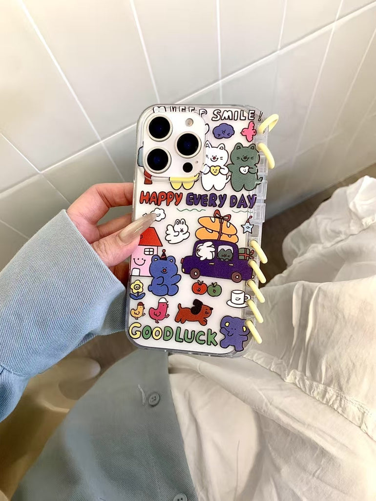 Happy Every Day ! Diary Flip Case For iPhone