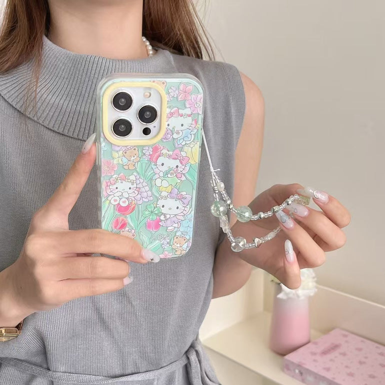 Kitty Family Silicon Case For iPhone With Charm