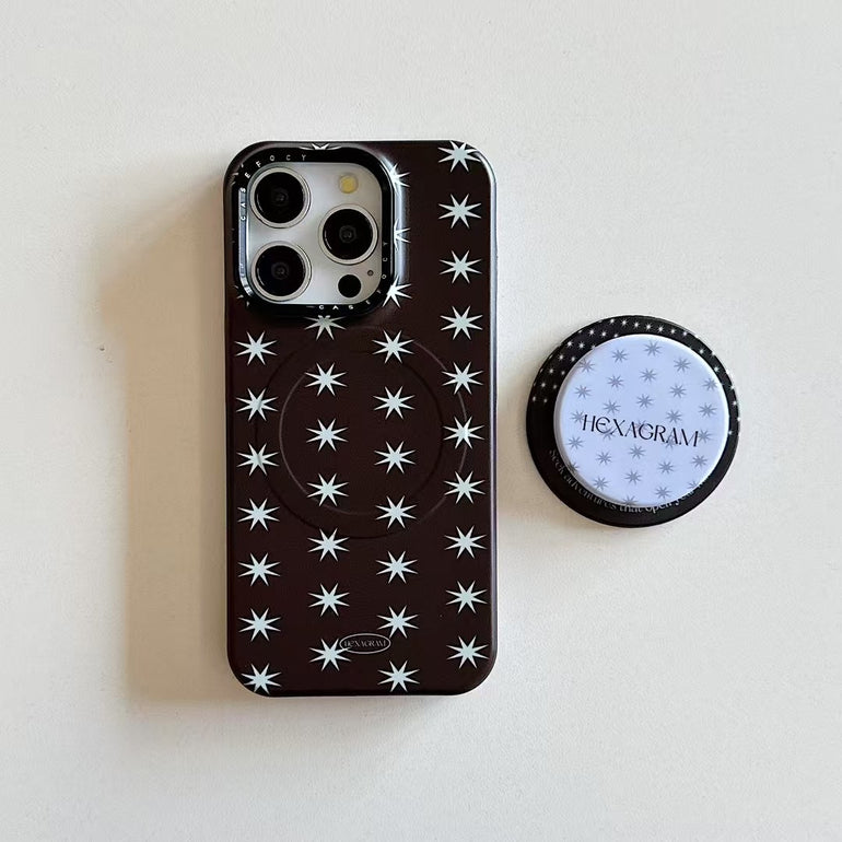 Hexagram Designer Magsafe iPhone Case With Magsafe Holder