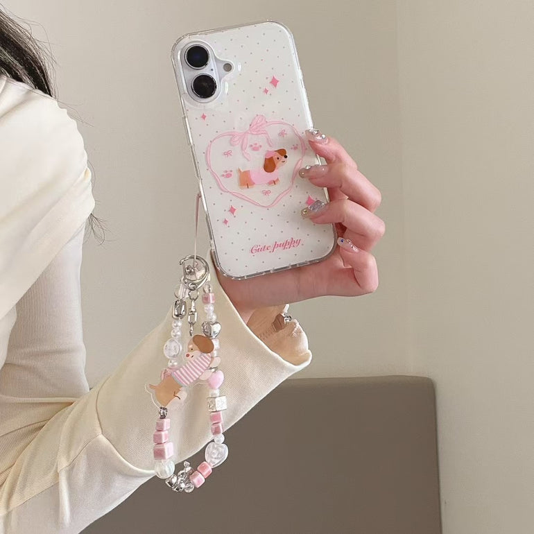 Dog In Heart Silicon iPhone Case With Charm