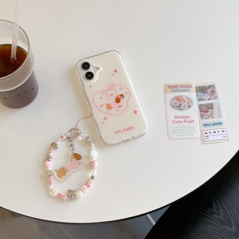 Dog In Heart Silicon iPhone Case With Charm