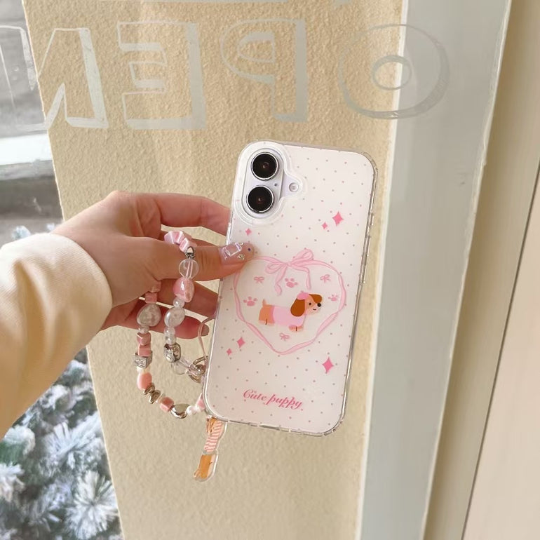 Dog In Heart Silicon iPhone Case With Charm