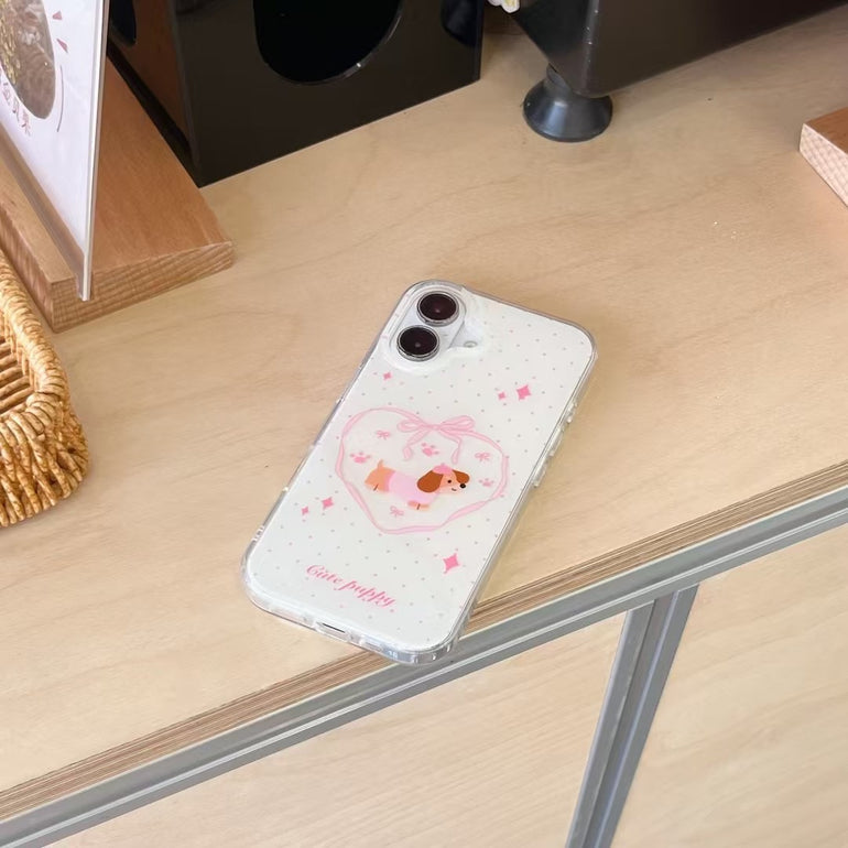 Dog In Heart Silicon iPhone Case With Charm