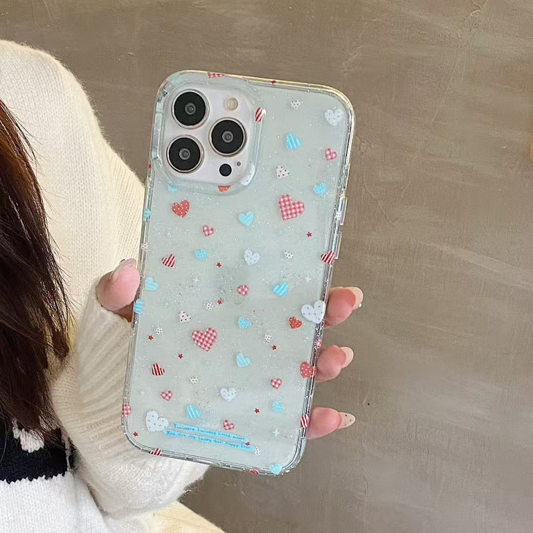 Heart Family Silicon Case For iPhone Case With Charm