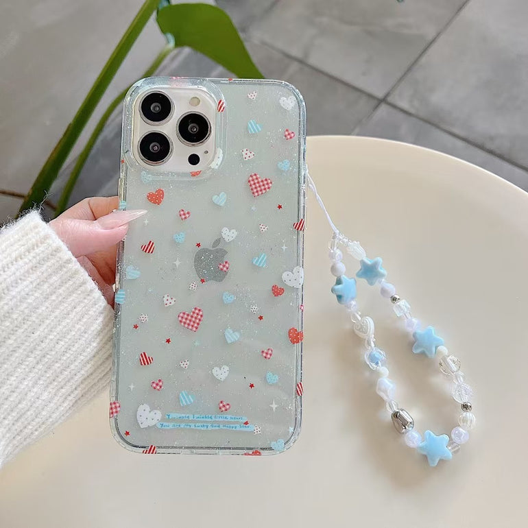 Heart Family Silicon Case For iPhone Case With Charm