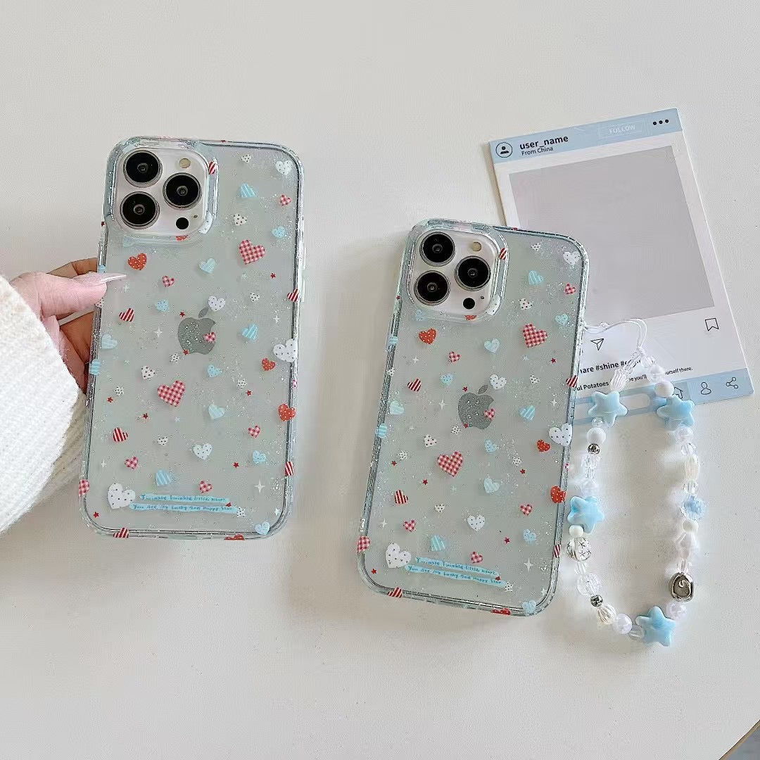 Heart Family Silicon Case For iPhone Case With Charm