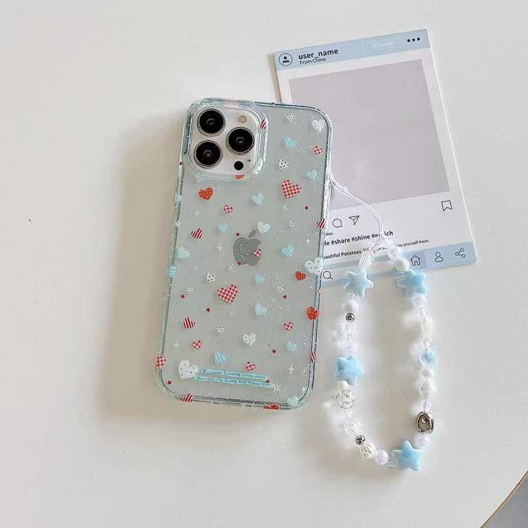 Heart Family Silicon Case For iPhone Case With Charm