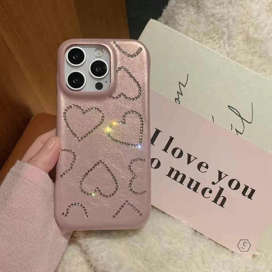Stone Heart Pattern Case For iPhone