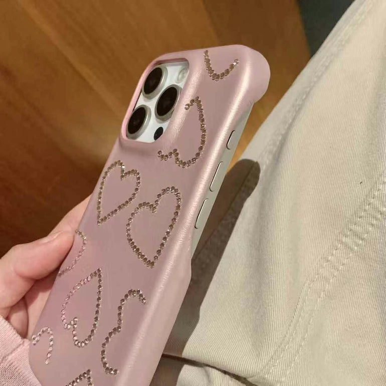 Stone Heart Pattern Case For iPhone