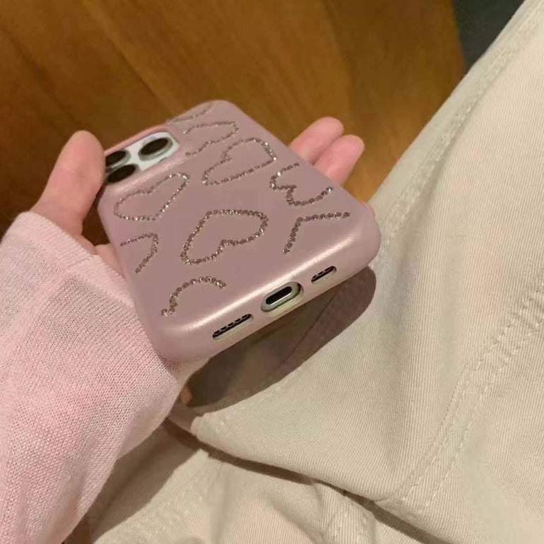 Stone Heart Pattern Case For iPhone