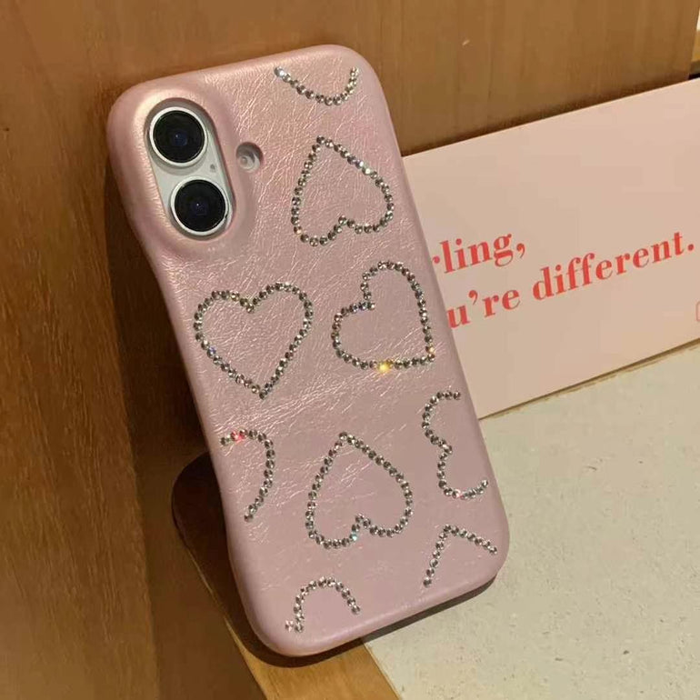 Stone Heart Pattern Case For iPhone