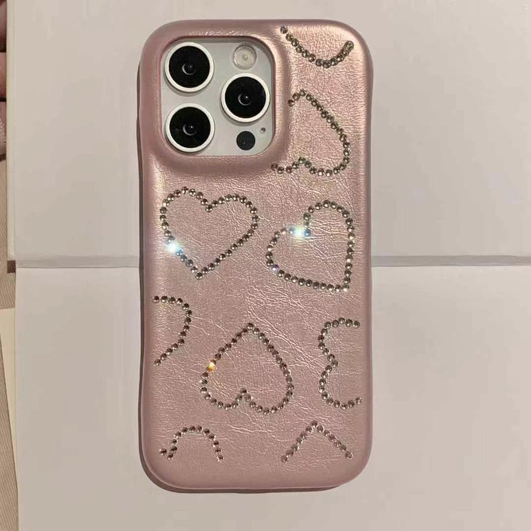 Stone Heart Pattern Case For iPhone