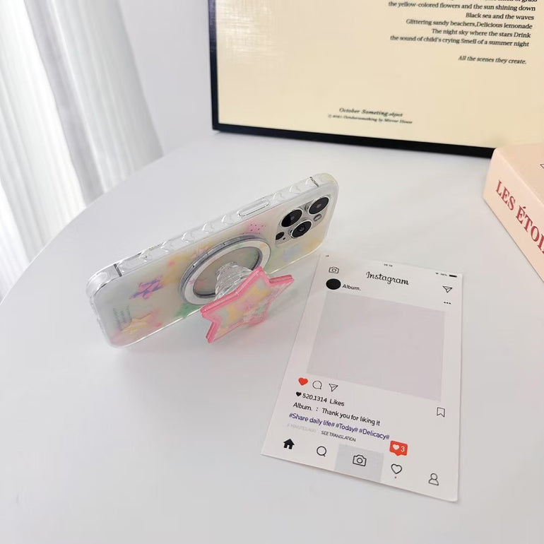 Colorful Stars Magsafe iPhone Case With Star Magsafe Holder