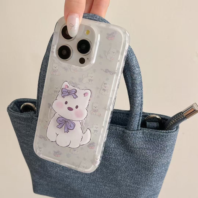 Puppy Pattern Silicon Case For iPhone