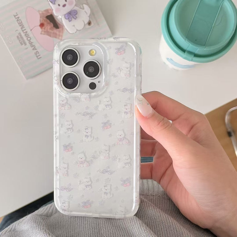 Puppy Pattern Silicon Case For iPhone