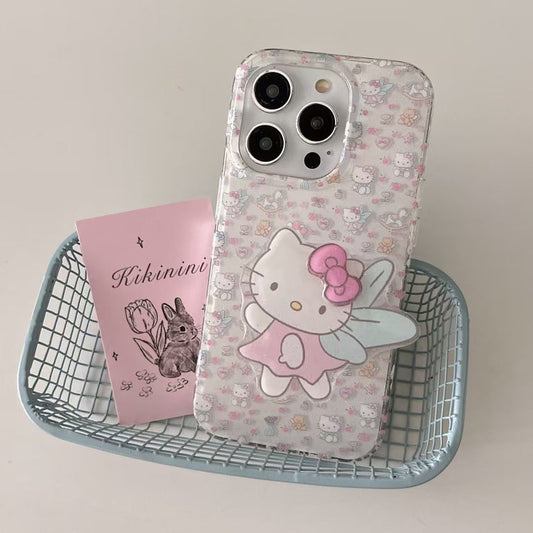 Kitty Pattern Silicon Case For iPhone