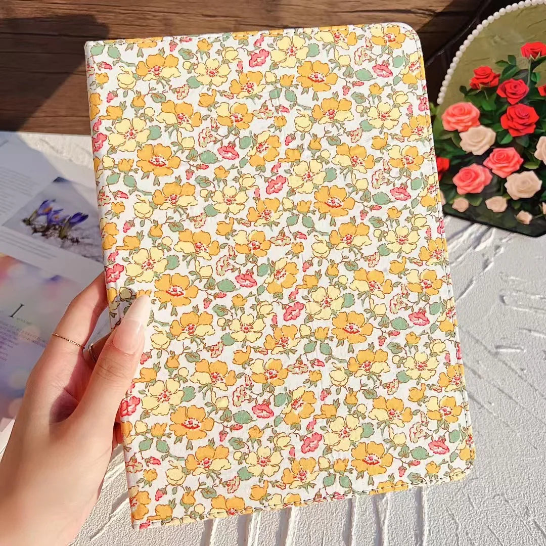 Floral Print iPad Case Quilted Pastel & Vintage Flower Pattern for iPad Case