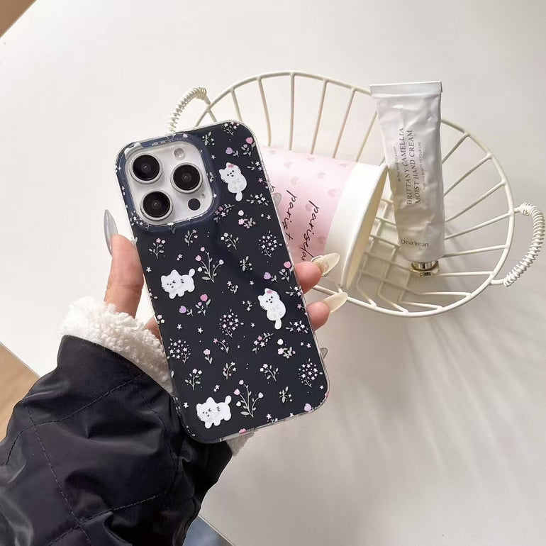Floral Cat Designer Case For iPhone