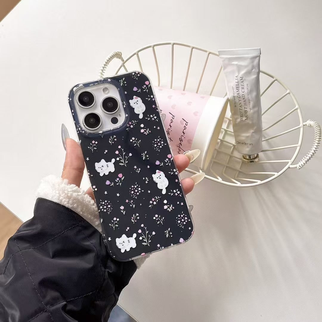 Floral Cat Designer Case For iPhone