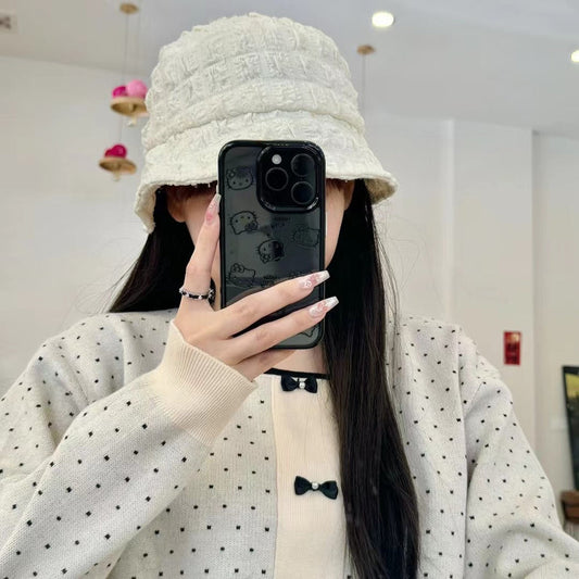 Transparent Kitty Pattern Case For iPhone