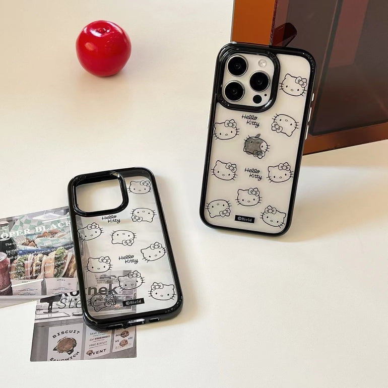 Transparent Kitty Pattern Case For iPhone