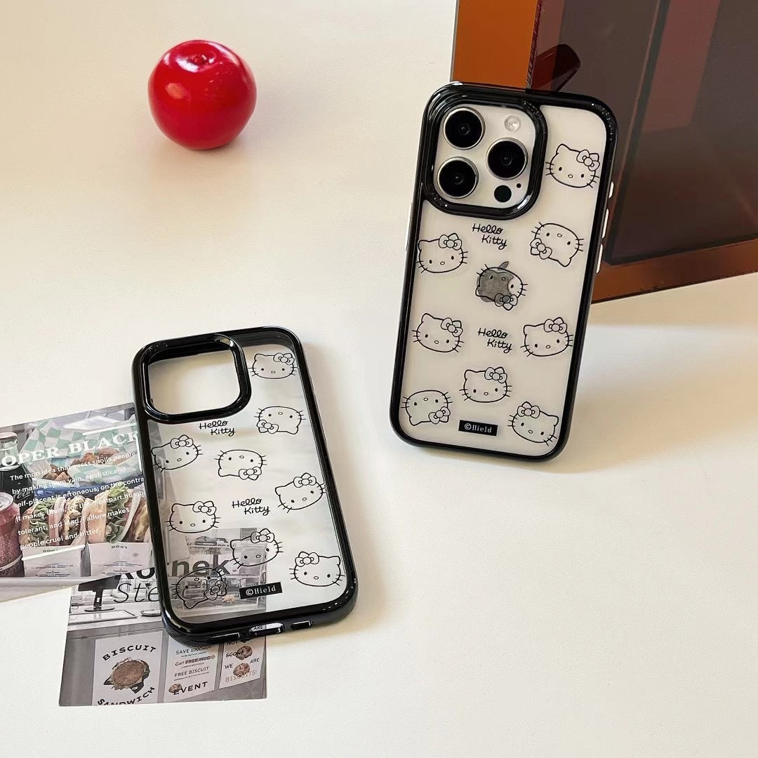 Transparent Kitty Pattern Case For iPhone