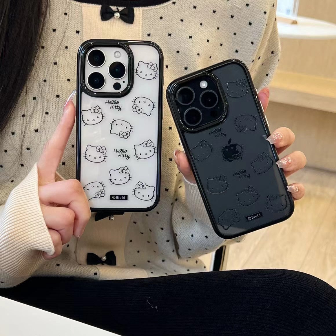 Transparent Kitty Pattern Case For iPhone