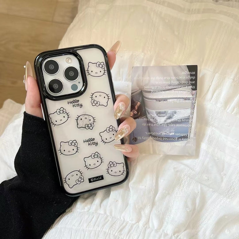 Transparent Kitty Pattern Case For iPhone