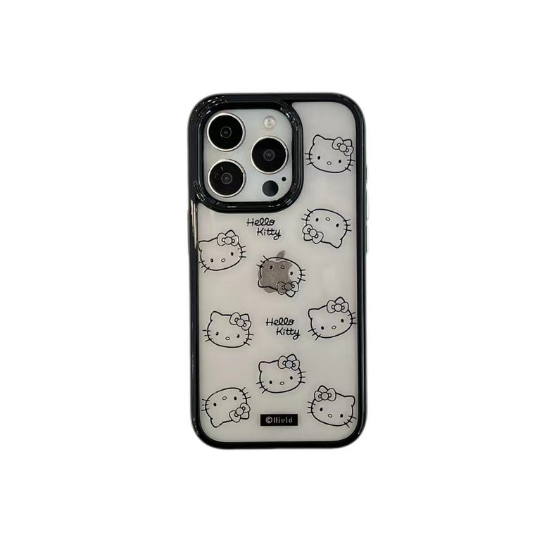 Transparent Kitty Pattern Case For iPhone