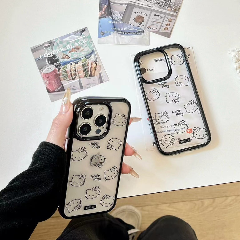 Transparent Kitty Pattern Case For iPhone