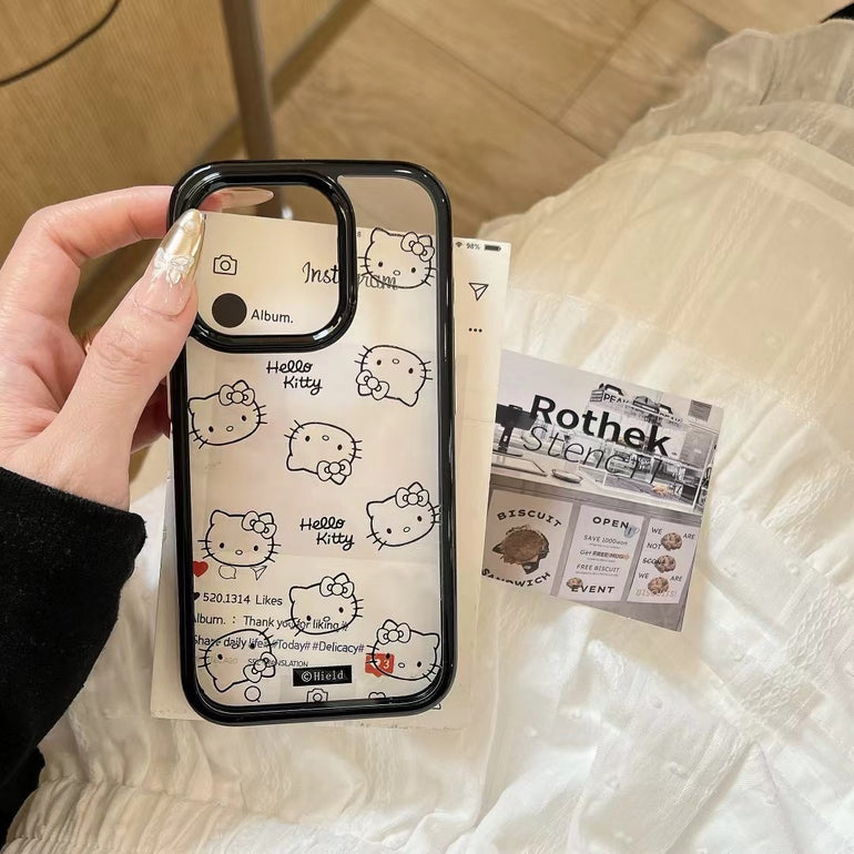 Transparent Kitty Pattern Case For iPhone